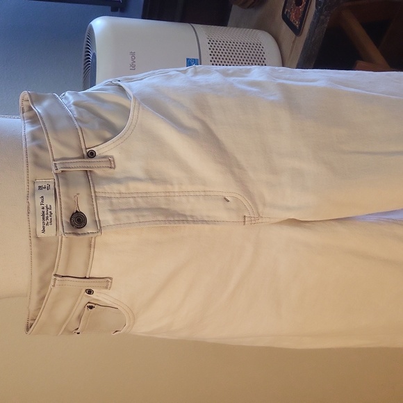 Abercrombie & Fitch The 90s Straight Ultra High Rise Curve Love  Off White Denim - Picture 2 of 12